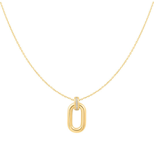  Voque Maven - Schakelcolliers - Zilver / 14kt GP - Kristal - 50cm
